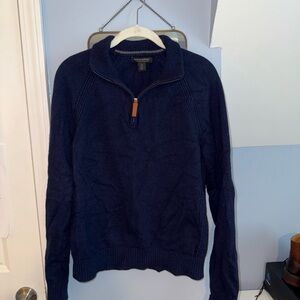 Banana Republic Men's Dark Blue Zip-Up Sweater